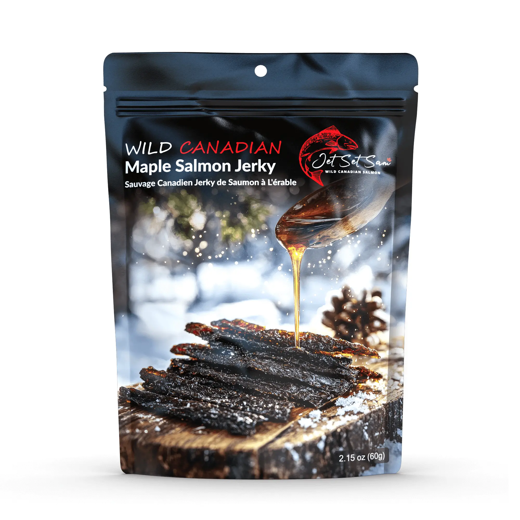 salmon jerky maple flavored